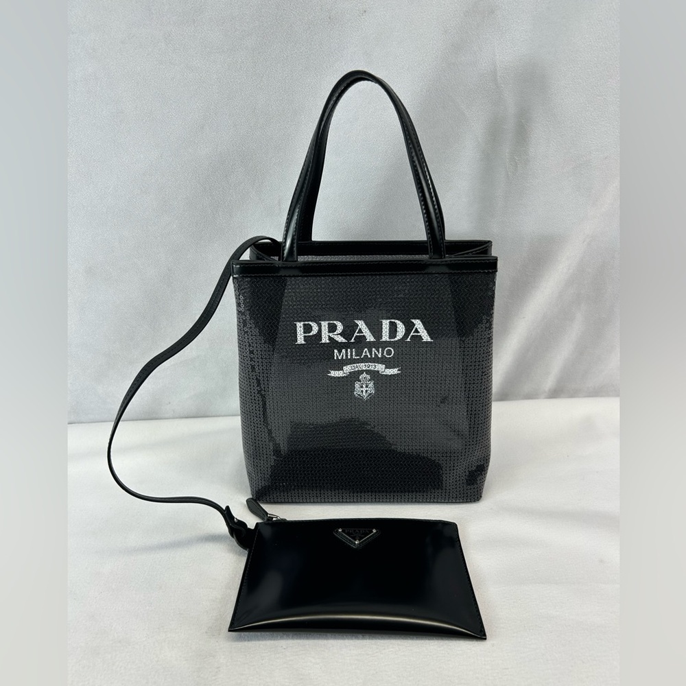 PRADA 
Rete Paillettes Tote Bag